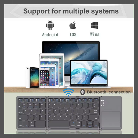 Foldable Bluetooth Keyboard With Touchpad