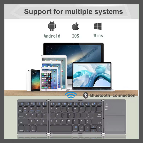 Teclado Plegable Bluetooth Con Touchpad