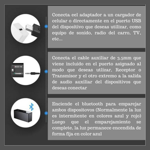 Transmisor Y Receptor Bluetooth 2 en 1