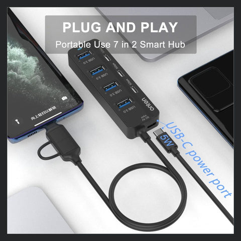 Hub USB 7 in 2