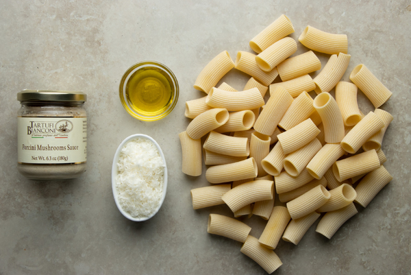 Ingredients for paccheri pasta