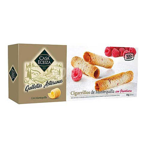 Raspberry Spanish Cookies Shaped as Pipes
