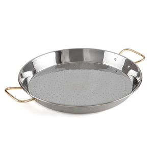 Kitchen Expert Stainless Steel Hammered Kadhai/Paella Pan For Cooking And  Serving, 8 inch, 1 litre capacity (With Handles)