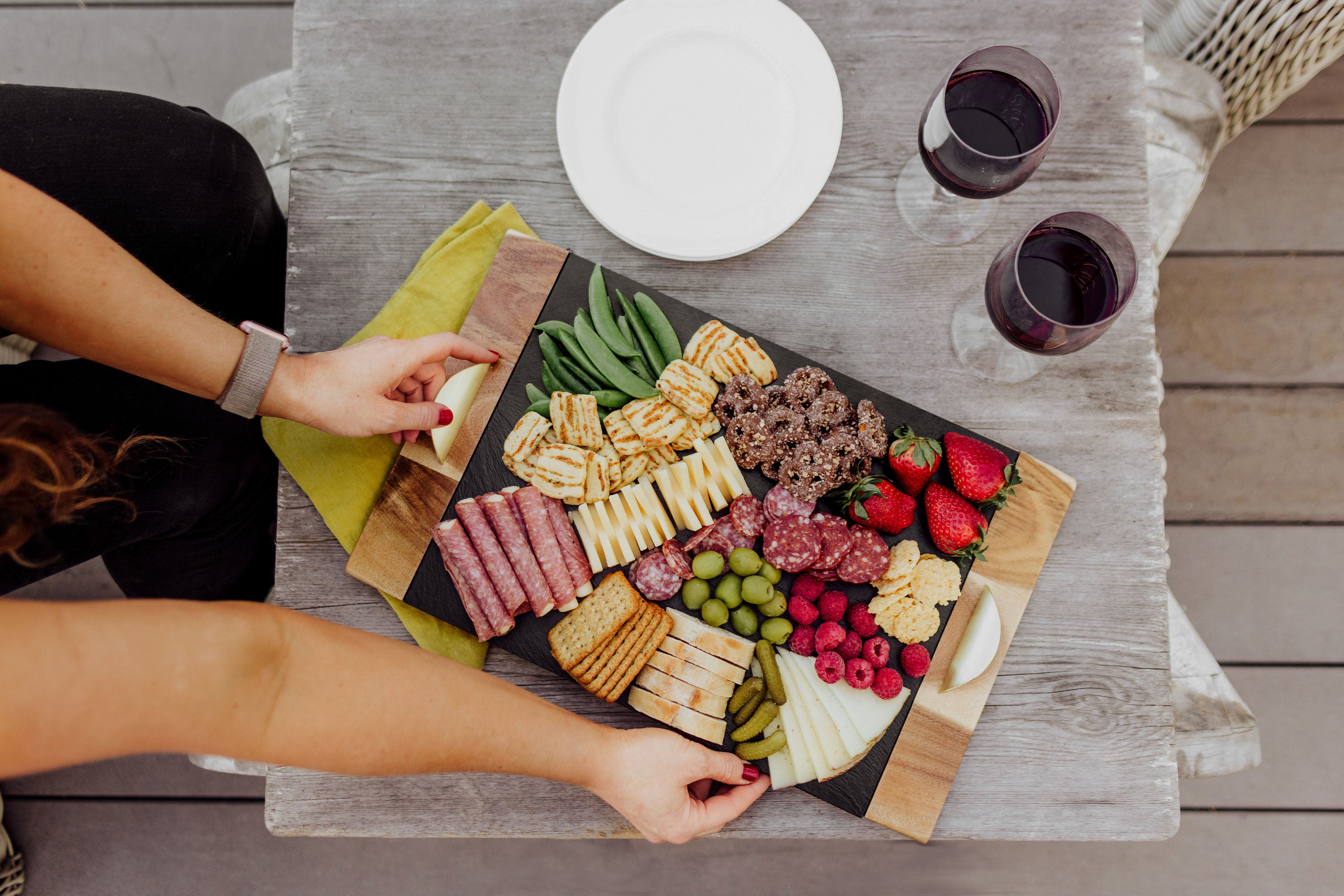 Picnic Time Concerto Glass Top Cheese Cutting Board & Tools Set