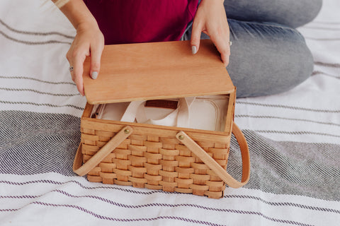 personal size picnic basket with cooler insert