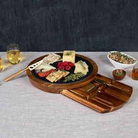 Slate and Wood Serving Board with Bowls + Reviews