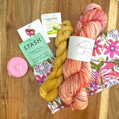 April 2023 hand dyed yarn subscription delivered monthly. Southern Stitch by Southern Skeins