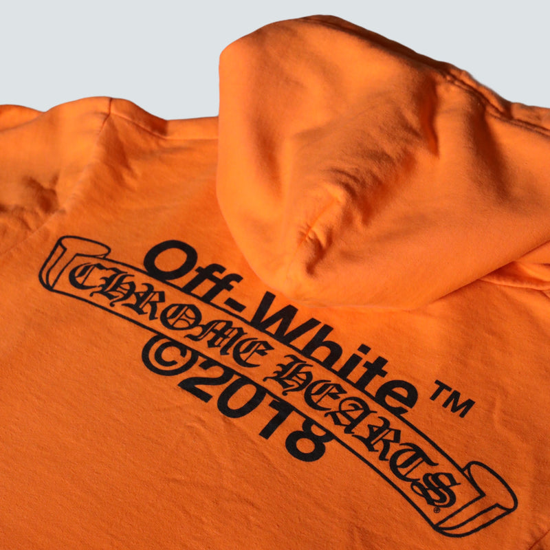 off white chrome hearts orange hoodie