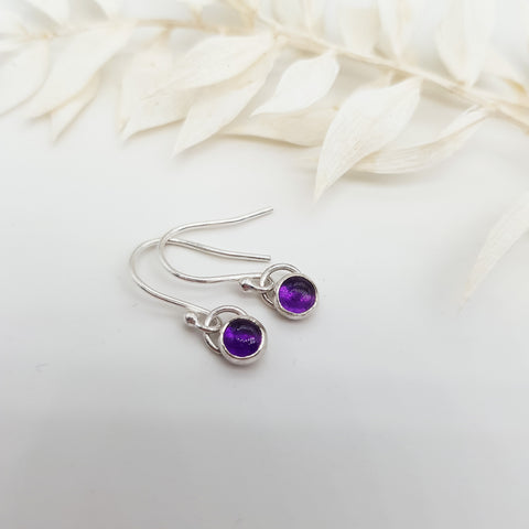 birthstone dangle earrings amethyst february birthstone