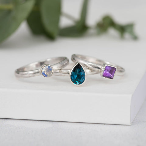 birthstone stacking rings