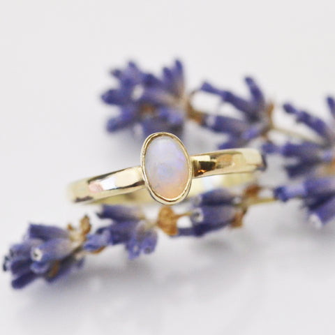 Opal in gold - birthstone for October