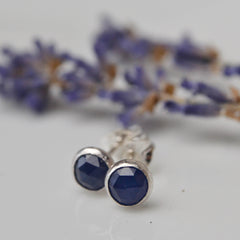 sapphire rose cut stud earrings