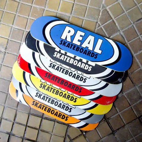 Real Oval Logo Skateboard Decks In Multiple Colors And Sizes