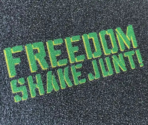 Detail Of Printed Shake Junt X Freedom Skateboard Griptape