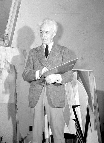 Lawren Harris in his Vancouver studio. 1944