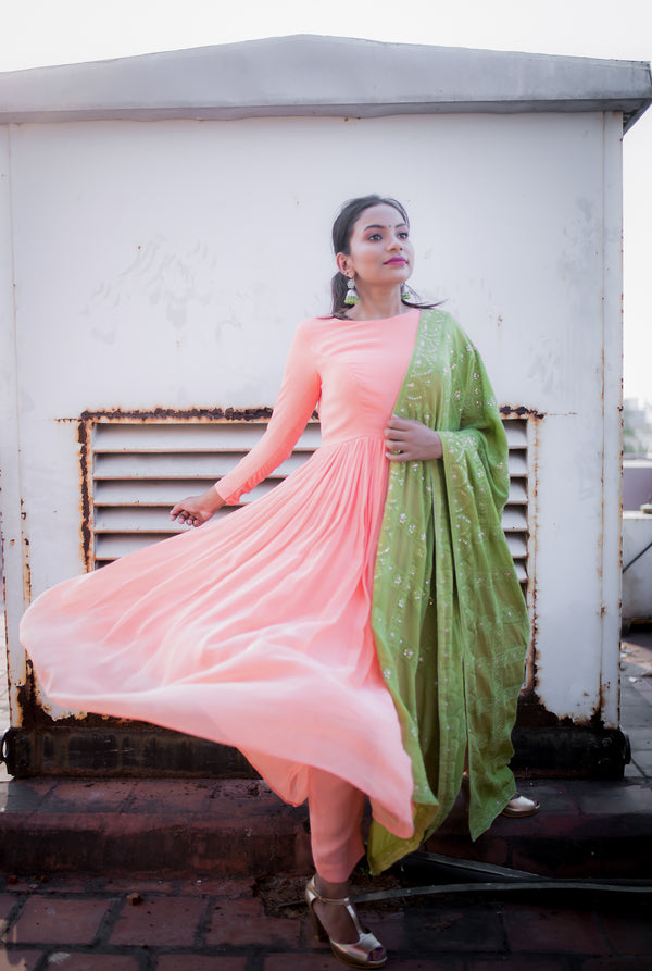 Plain Georgette Anarkali Suit, multi Colour at Rs 1300 in Mumbai | ID:  2851681484291