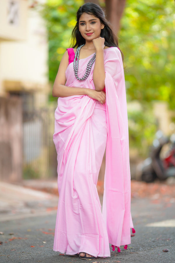 Awe-inspiring Baby Pink Saree Images for Pre-wedding Events