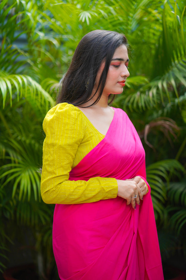 Pink full sleeve cotton blouse – YoshnasByEla