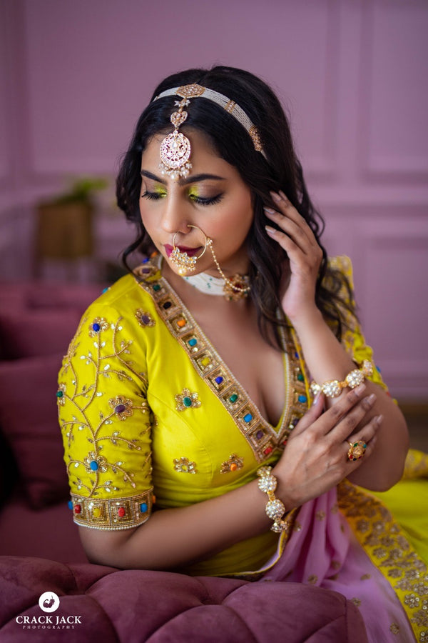 Yellow Lehenga on Dusky Bride - Shaadiwish