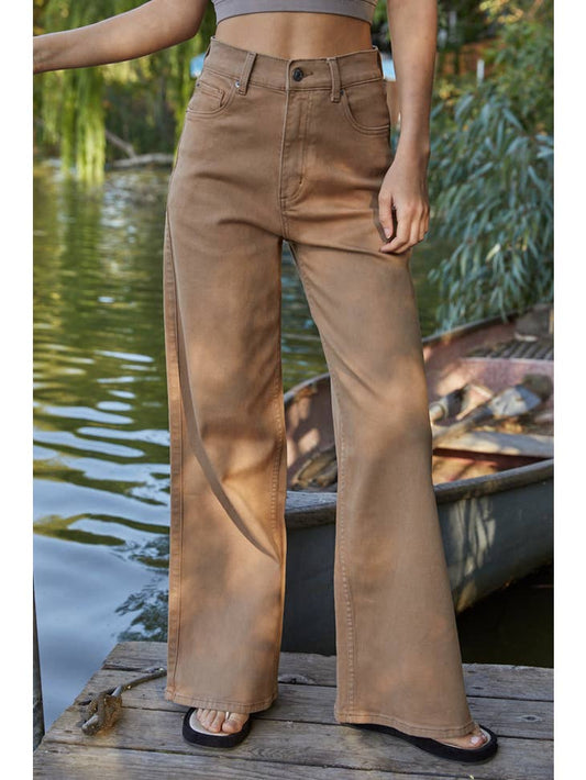 Twist Waist Pants - Latte - Final Sale