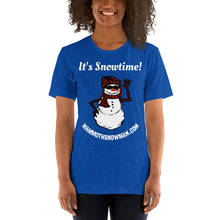 Load image into Gallery viewer, Mammoth Snowman Short-Sleeve Unisex T-Shirt-It&#39;s Snowtime!-front
