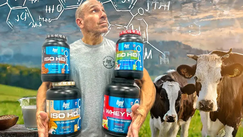 Chris MacKenzie holding protein