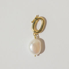 Everlong freshwater Pearl clip on pendant charm gold Vermeil Self Published Jewellery London