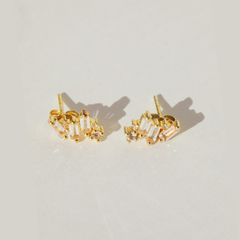 Ride or Die Stud Earring in 14ct Gold Vermeil with White Topaz