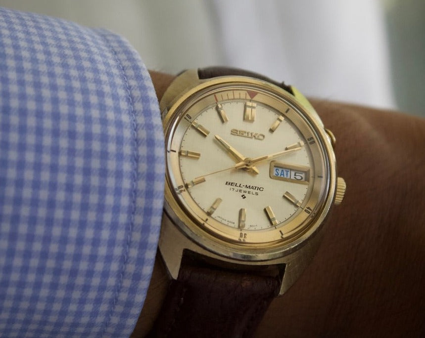Vintage 1975 Gold-toned Seiko Bell-Matic – Mecalco & Co.