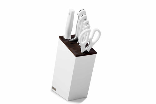 WÜSTHOF Classic White 6-Piece Knife Block Set with Bread Knife