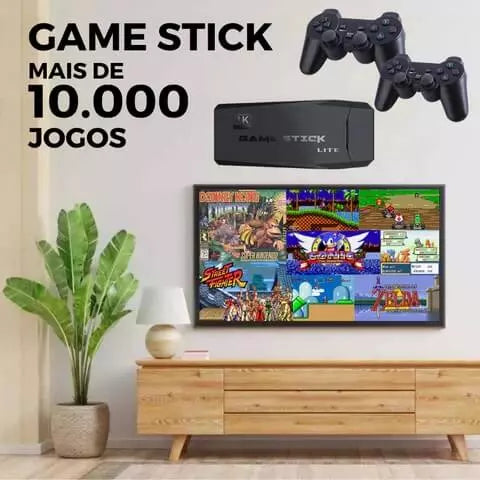 Vídeo Game Stick Lite Classic 4k HD 10.000 jogos - Facilitabox