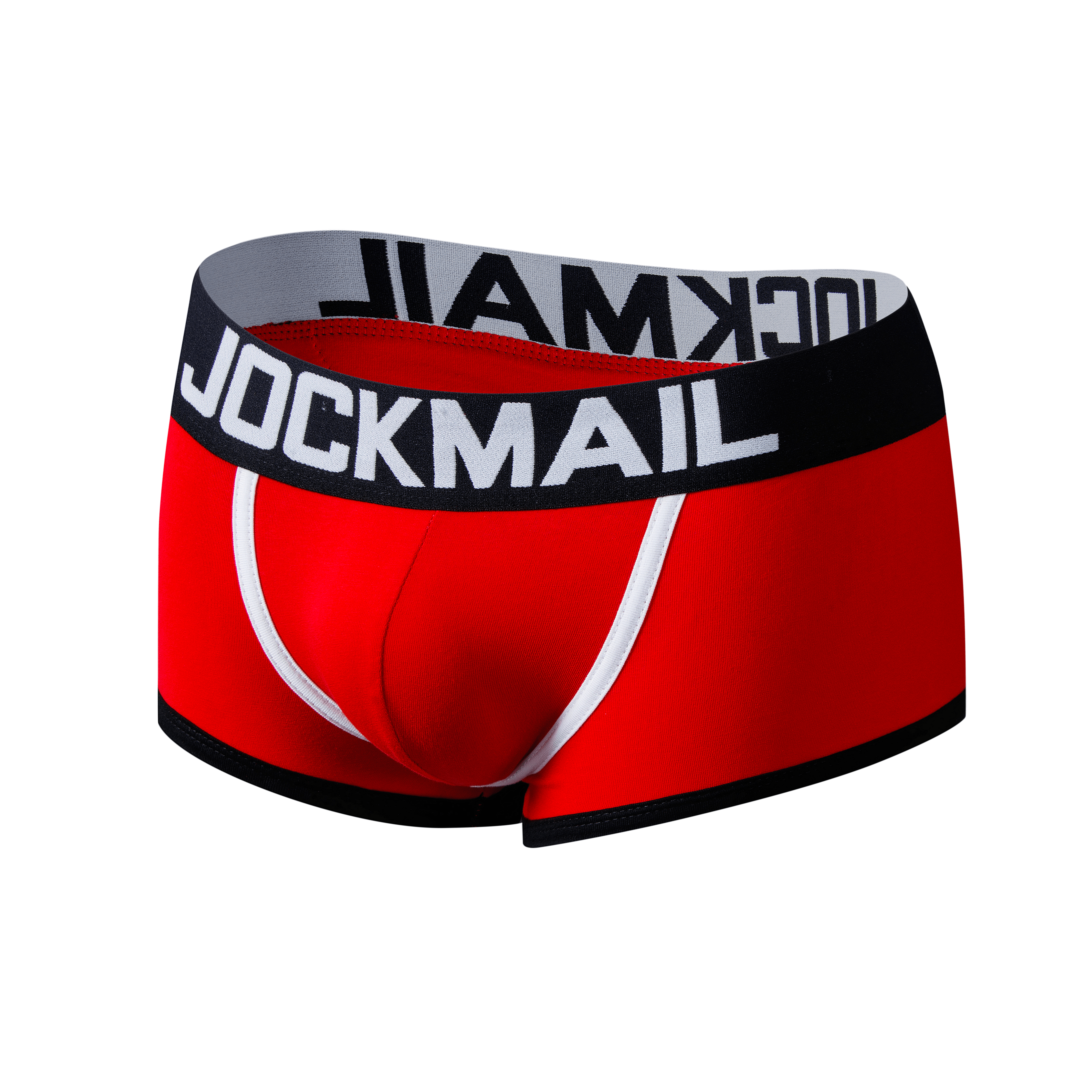 JOCKMAIL Men Underwear Boxer Sexy Bulge Front + Back Buttocks Double  Removable Push Up Cup (M, Black) at  Men's Clothing store
