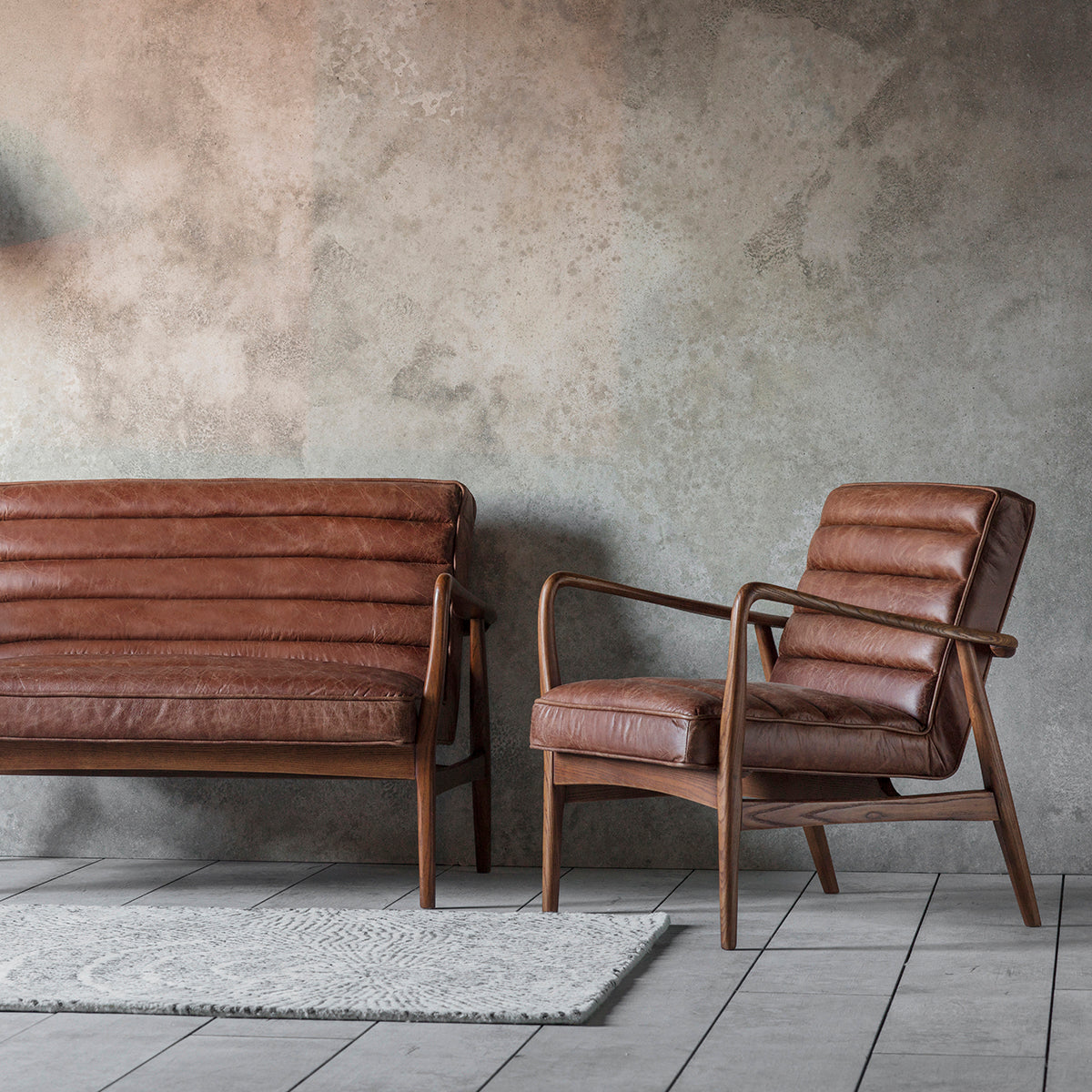 retro tan leather chair