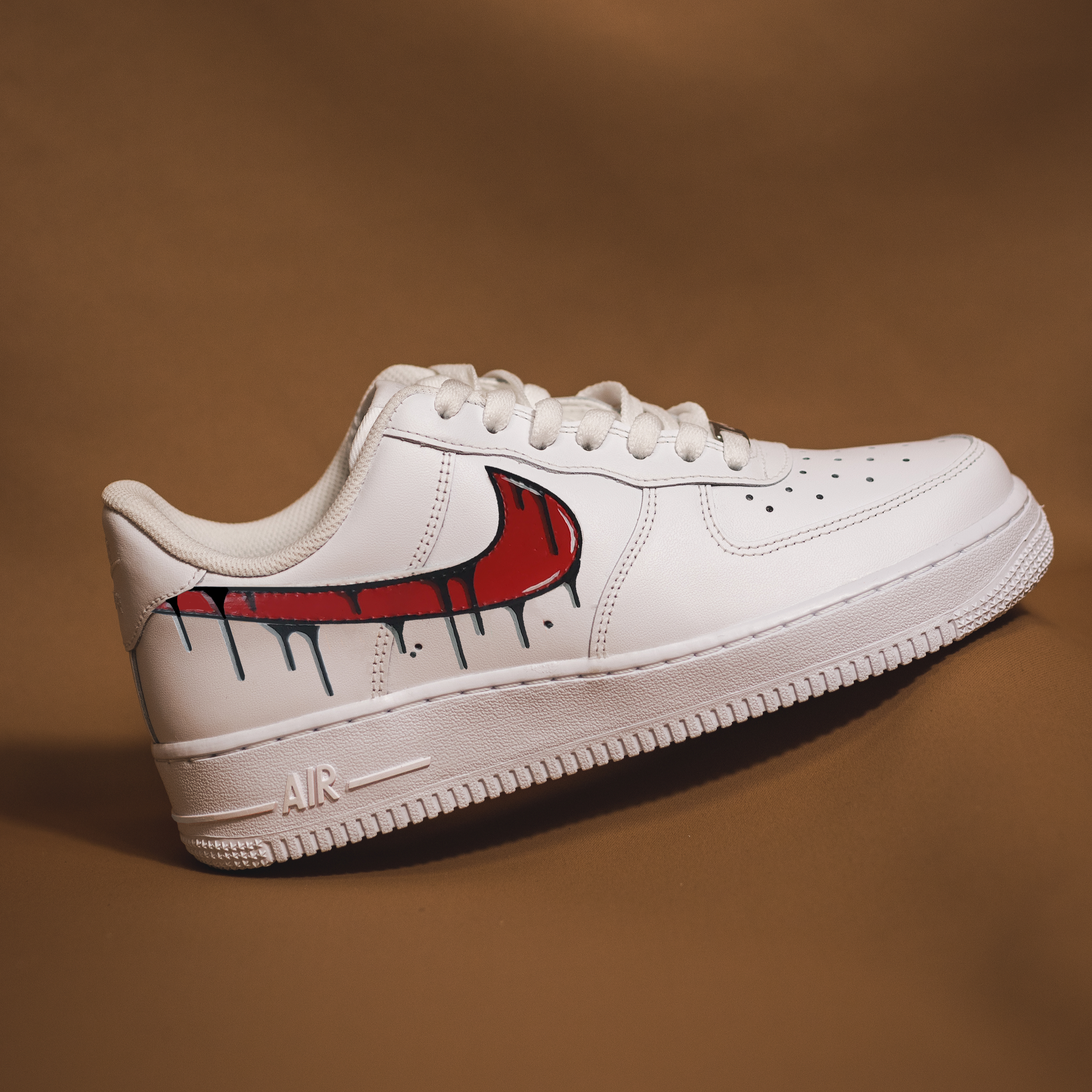 red and black drip air force 1