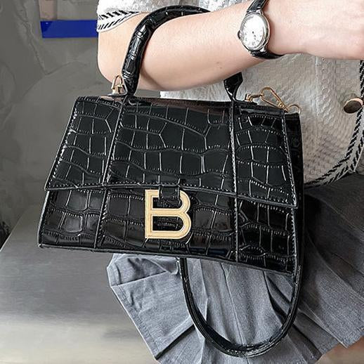 Balenciaga BB fashion lady crocodile pattern handbag shoulder-3