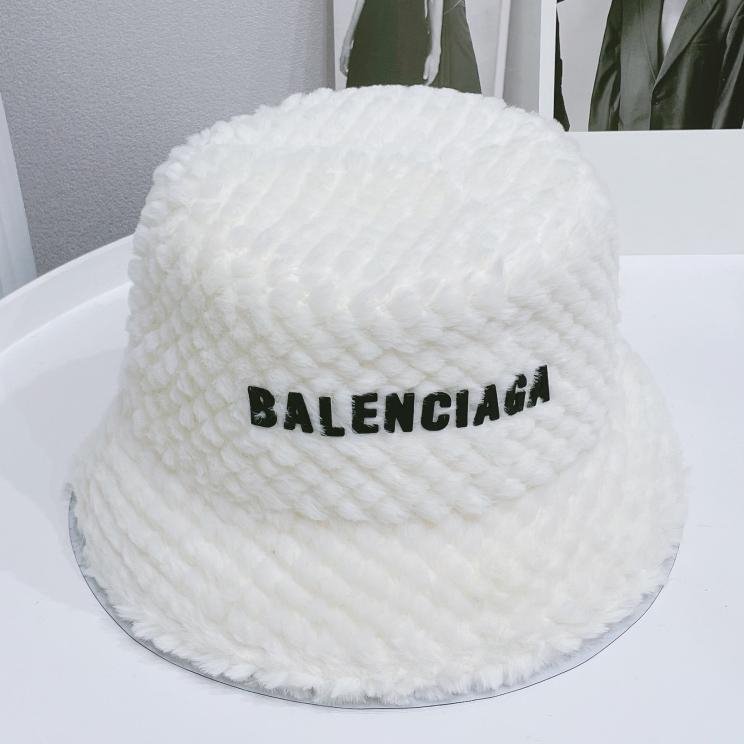 Balenciaga BB fashion men's and women's plush bucket hat