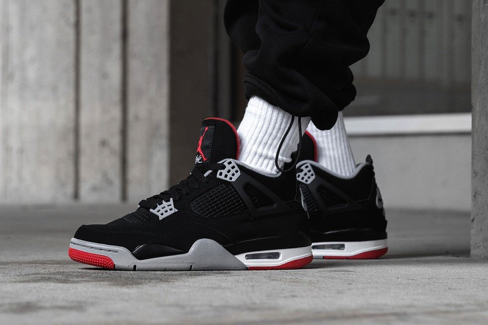 Nike Air Jordan 4 Bred Sneakers Shoes from aamall1.myshopify.com