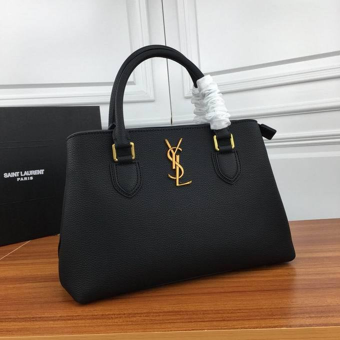 ysl women leather shoulder bag shopping satchel ysl tote bag handbag-6