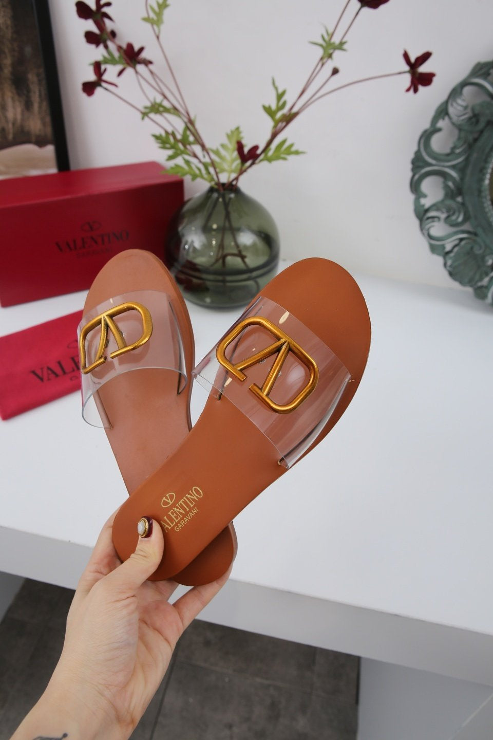 Valentino Popular Summer Women's Flats Men Slipper Sandals S