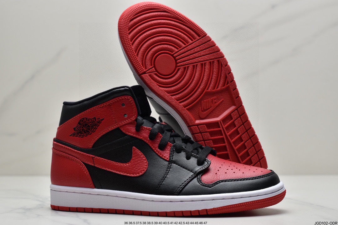 Nike Air Jordan 1 Mid Bred Sneakers Shoes from aamall1.myshopify