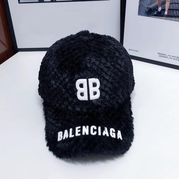 Balenciaga BB fashion men's and women's plush baseball cap sun hat-7