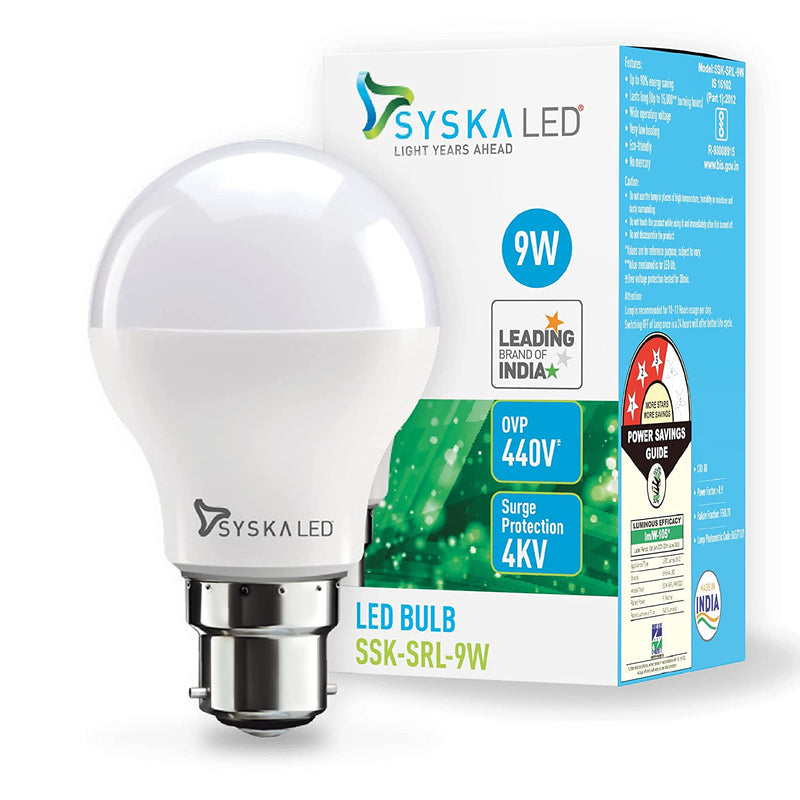 syska led rechargeable bulb 9 watt