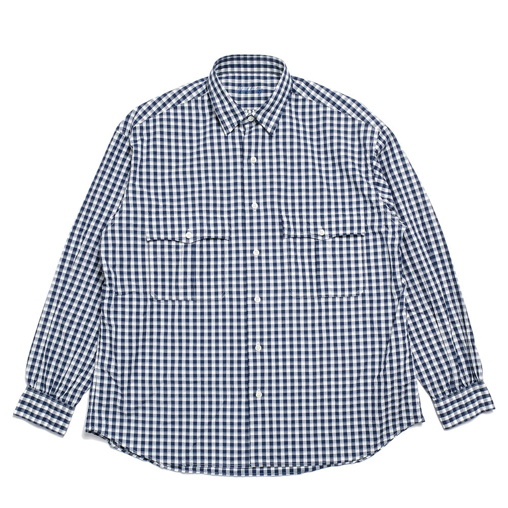 Porter Classic - ROLL UP GINGHAM CHECK SHIRT - NAVY