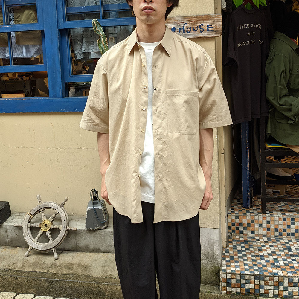 オーラリーWASHED FINX TWILL BIG HALF SLEEVED-