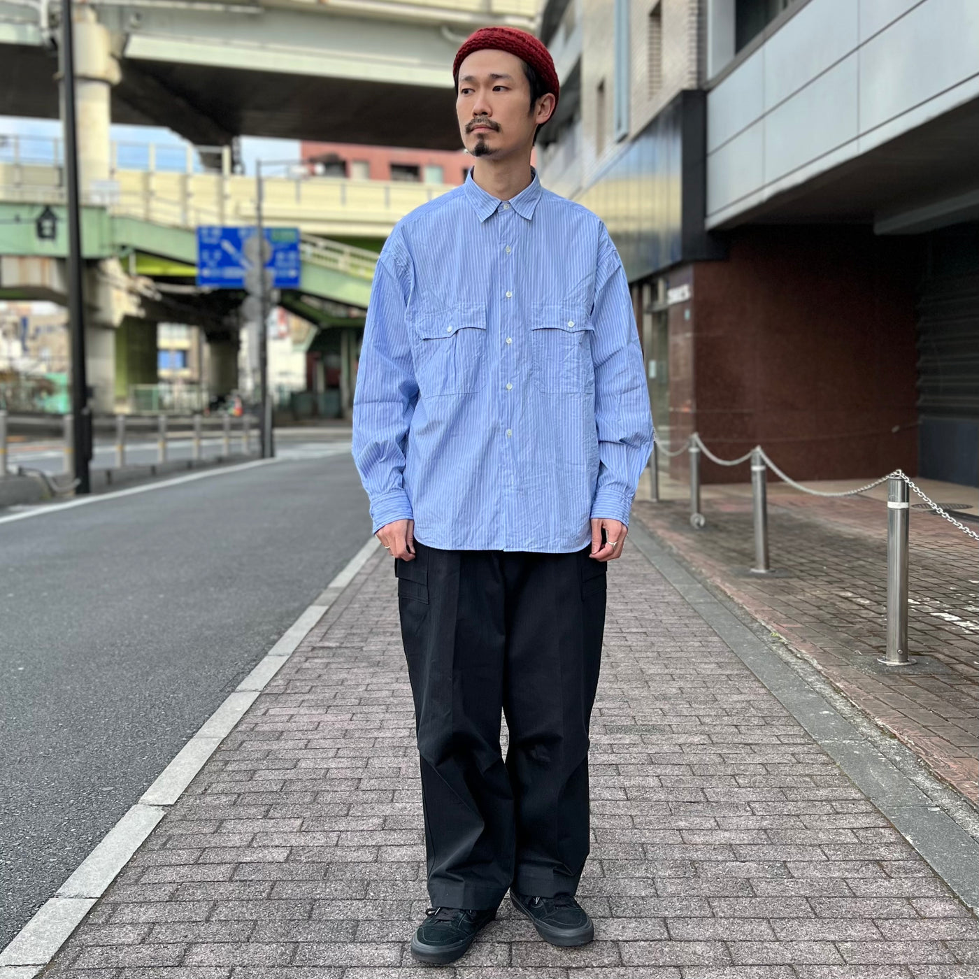 Porter Classic】ROLL UP STRIPE SHIRT ポータークラシック トップス