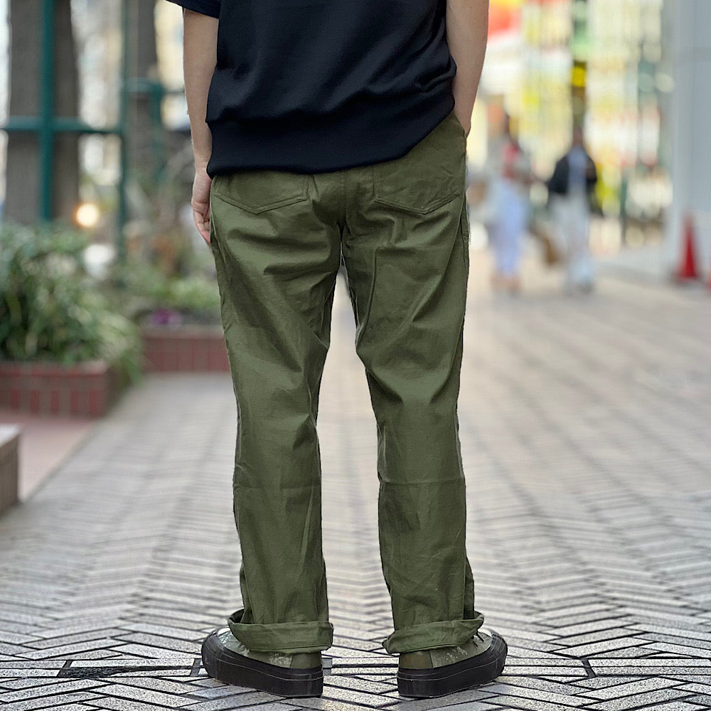 Needles String Fatigue Pant in Olive Back Sateen