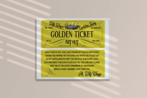 Wonka Willy Wonga's Golden Ticket by Ben Cowan Art that makes you think