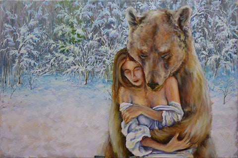 Comment peindre un ours avec une femme?