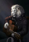 poster lion 1 pièce Lion guitariste
