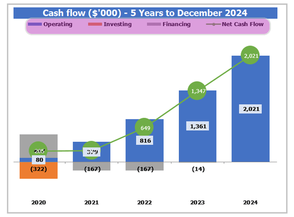 Dropshipping Business Plan Dashboard Cash Flow Chart